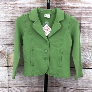 NWT Hanna Andersson  Green Cotton Cardigan/Blazer/ Jacket Size 120  (6/7)
